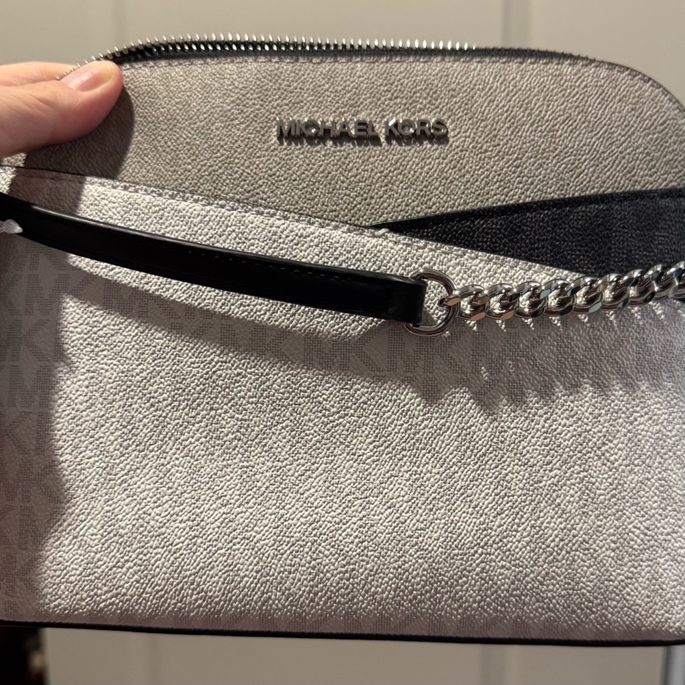 Michael Kors Gray Crossbody Bag with Elegant Stitching